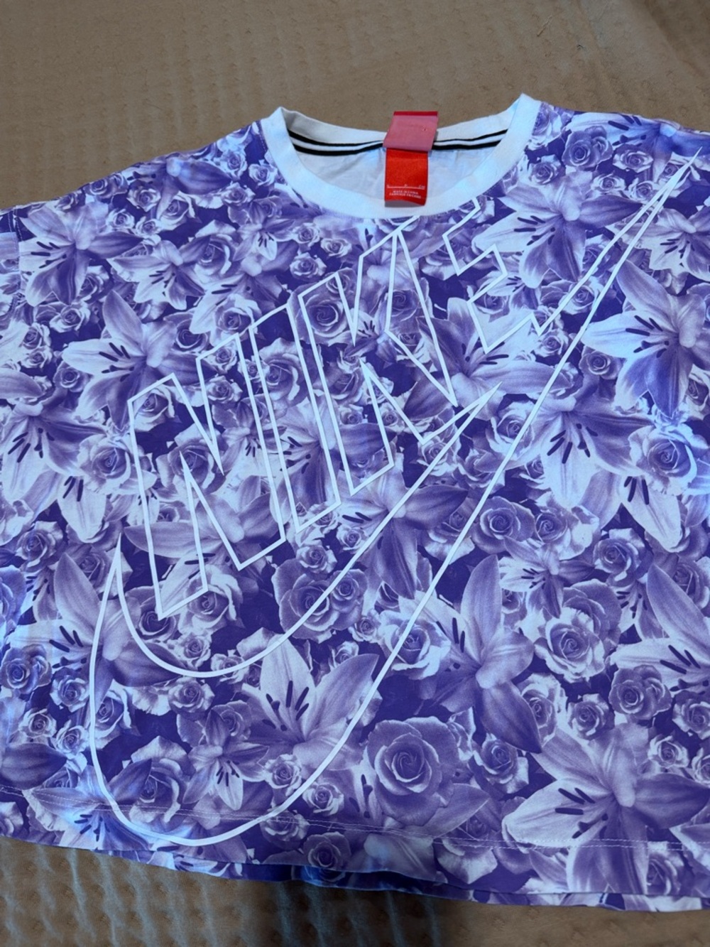 Nike Purple Floral Crewneck T-Shirt